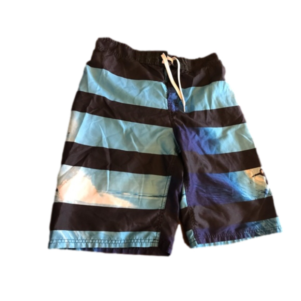 Boys Jantzen Lined Blue and Black Swim Shorts